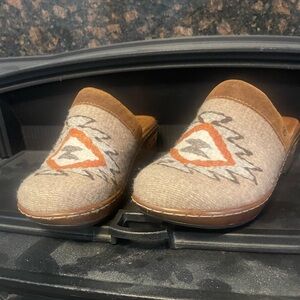 Born Brown Mules. Almost no use.